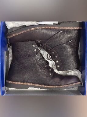 Birkenstock Men's Bryson Grained Leather Dark Brown NIB